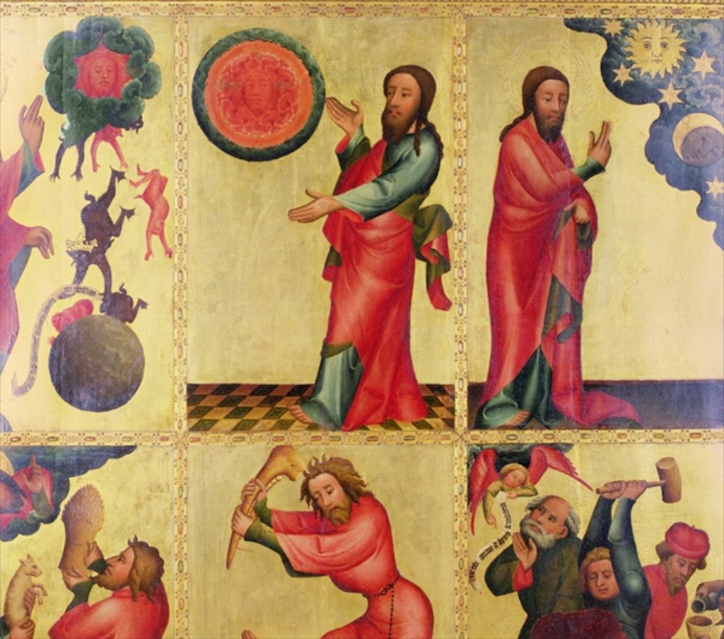 Detail of Left wing of the High Altar of St. Peter's in Hamburg, the Grabower Altar, 1383 by Master Bertram of Minden