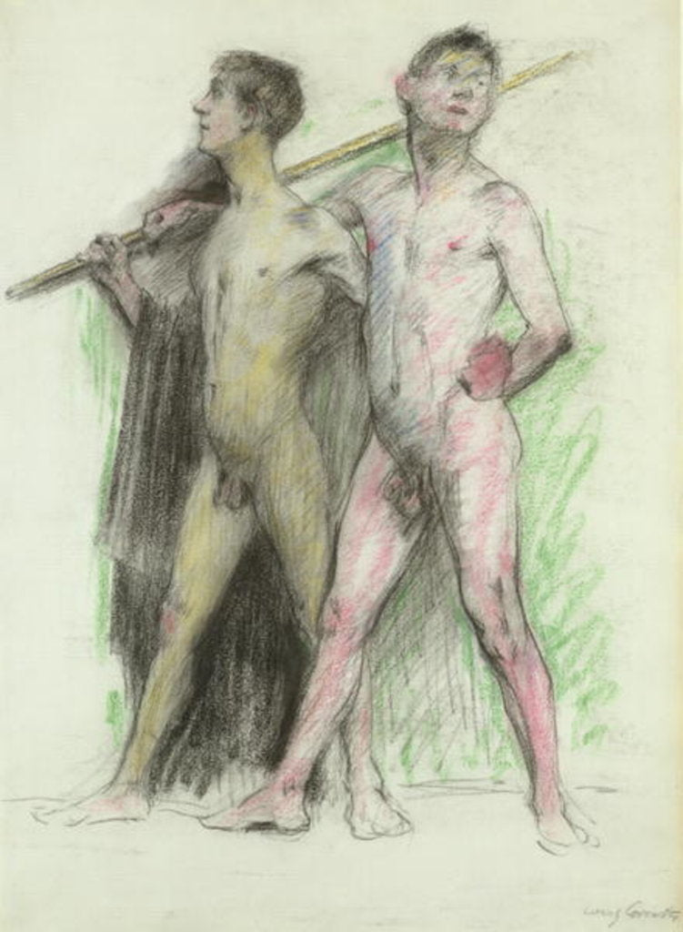 Detail of Study of two male figures by Lovis Corinth