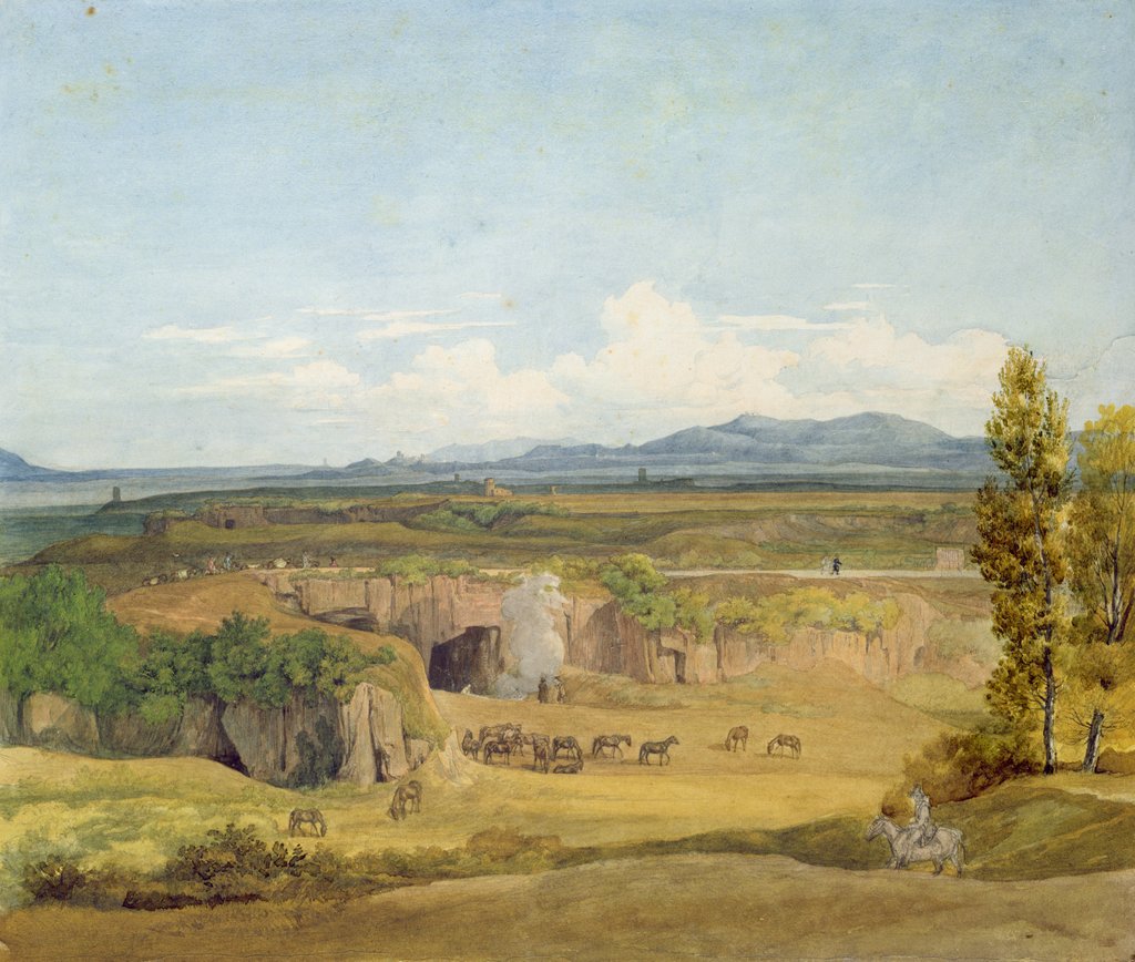 Detail of View of the Roman Campagna by Johann Christoph Erhard