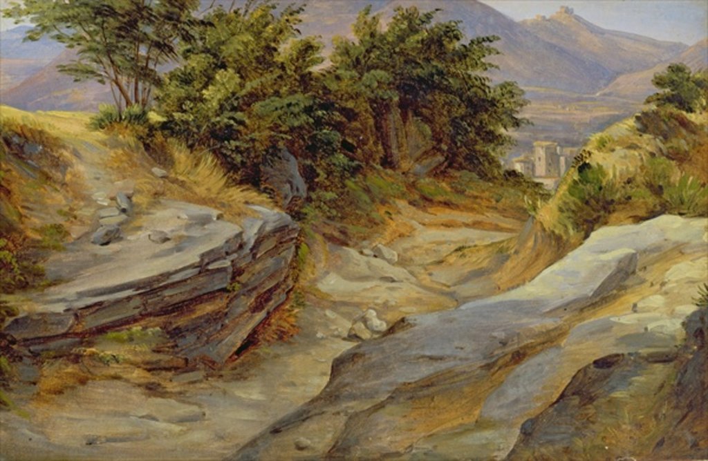 Detail of Italian Mountain Landscape, c.1824 by Joachim Faber