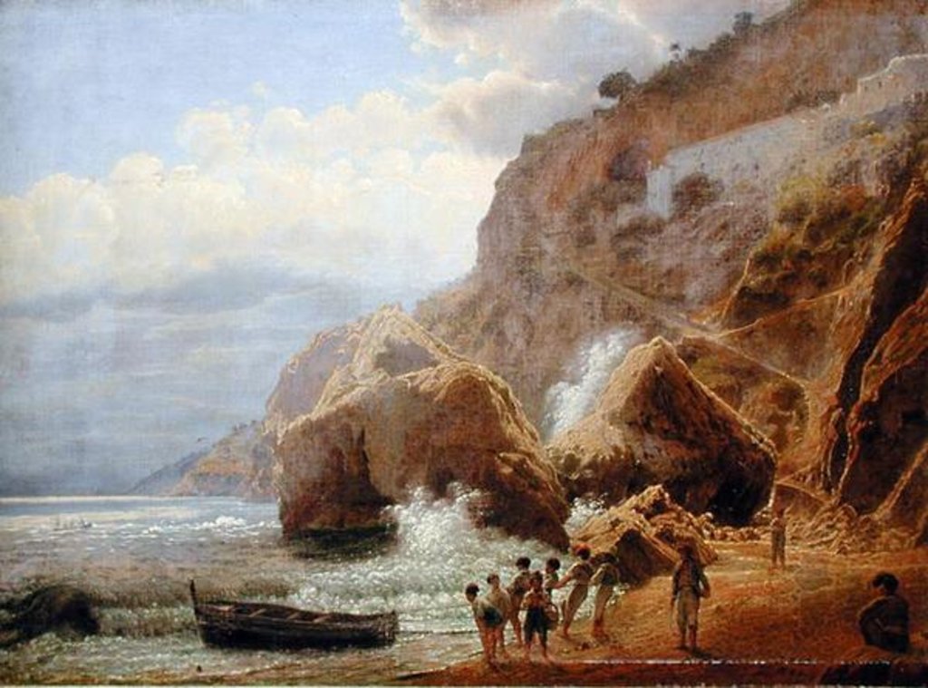 Detail of Italian Coastal Landscape, 1844 by Jakob Alt