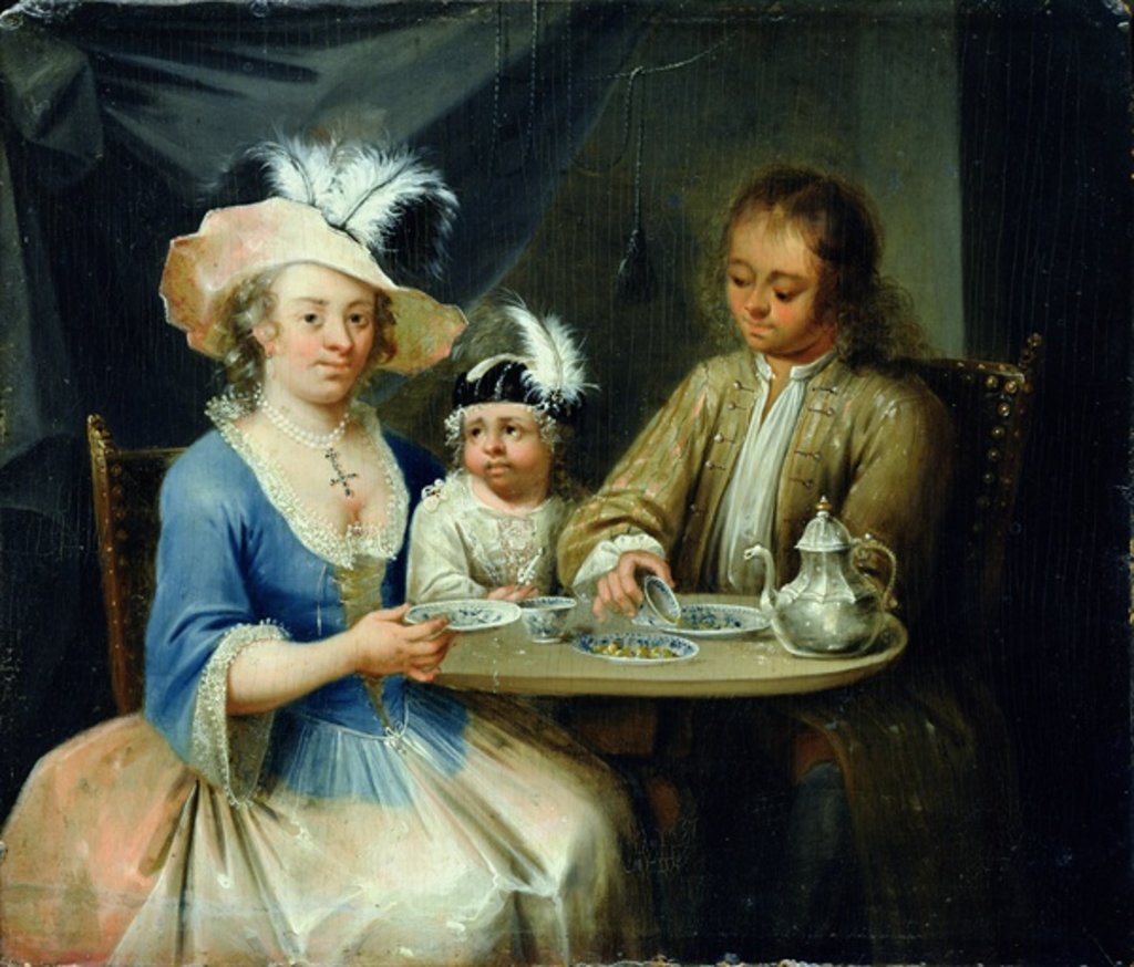 Detail of Family Portrait, c.1760 by German School