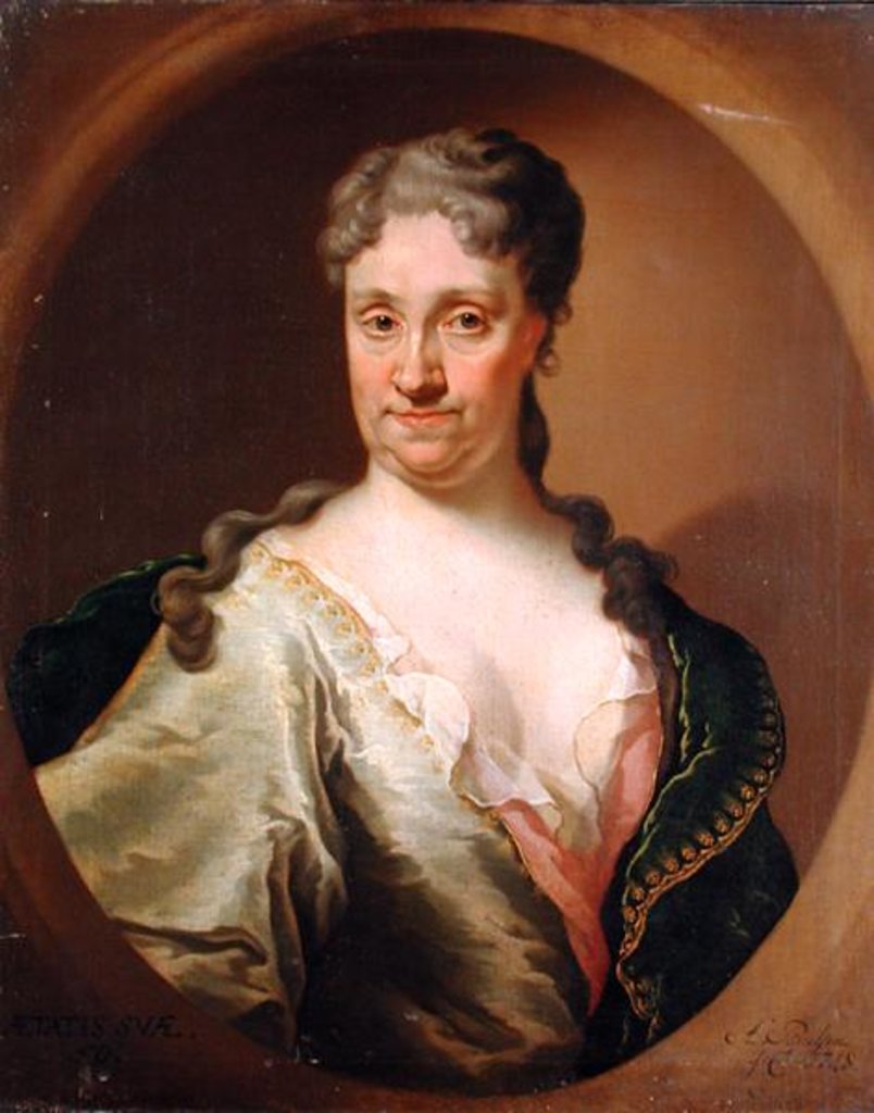 Detail of Portrait of Barbara Lutken, 1718 by Anton Paulsen