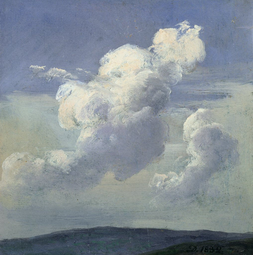 Detail of Cloud Study, 1832 by Johan Christian Dahl