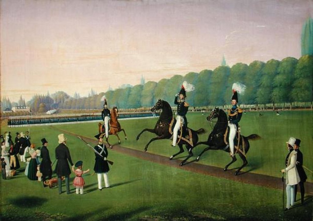 Detail of Parade of the Hamburg Burgermilitars, 1840 by Valentin Wassner