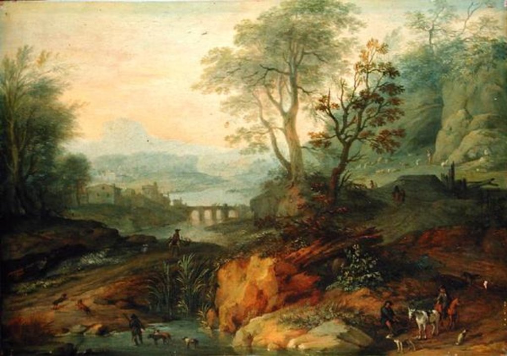 Detail of Landscape by Johann Holst