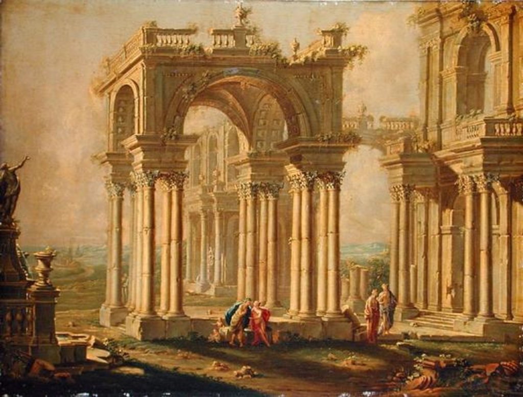 Detail of Landscape with Ruins by Josef Platzer