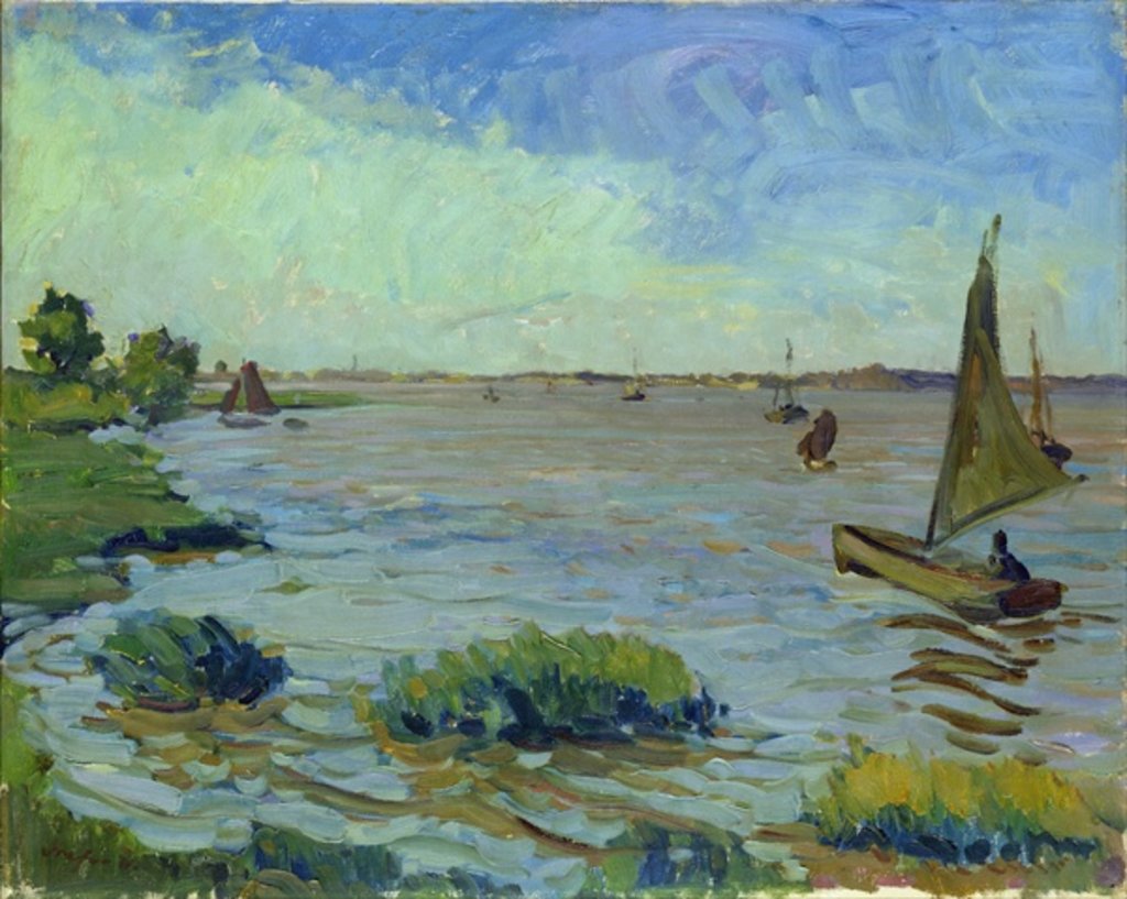 Detail of Windy Day on the Elbe, 1911 by Richard Dreher