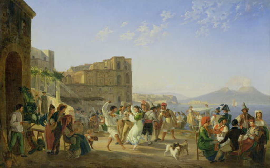 Detail of Italian Dancing, Naples, 1836 by Carl Wilhelm Goetzloff