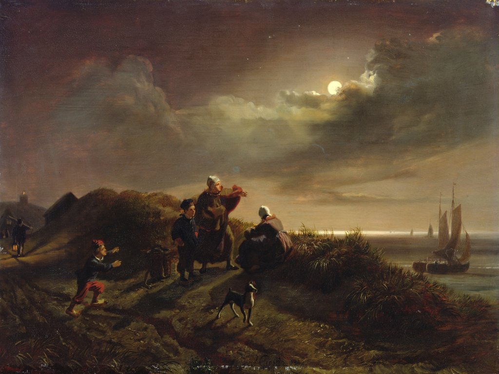 Detail of On the Coast near Scheveningen, 1842 by Jacob Gensler