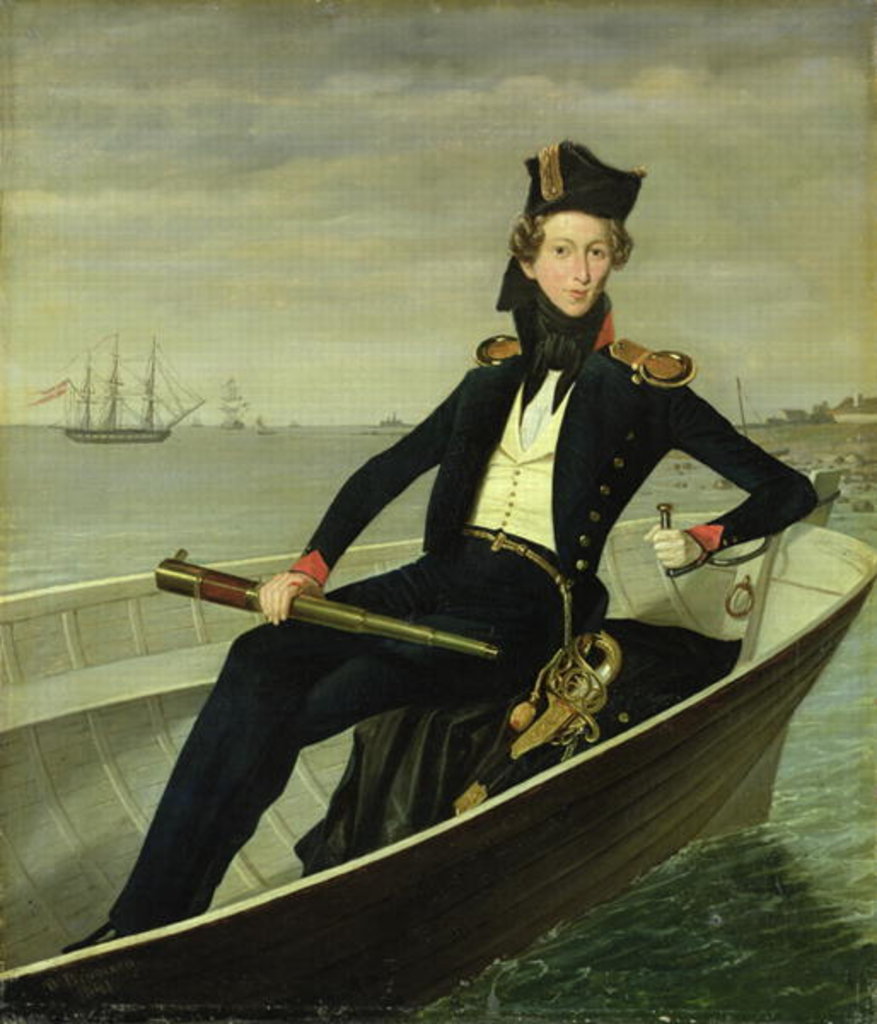 Detail of Portrait of a Young Danish Naval Officer, 1841 by Bernhard Axel Bendixen