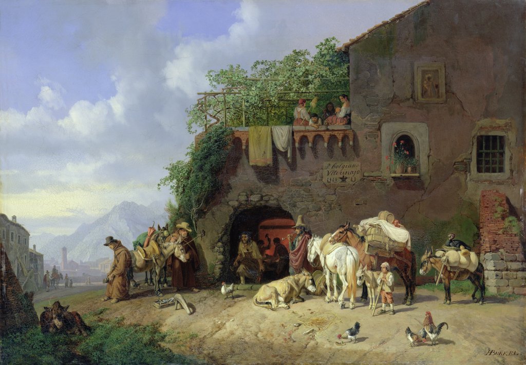 Detail of Italian Village Forge by Heinrich Burkel