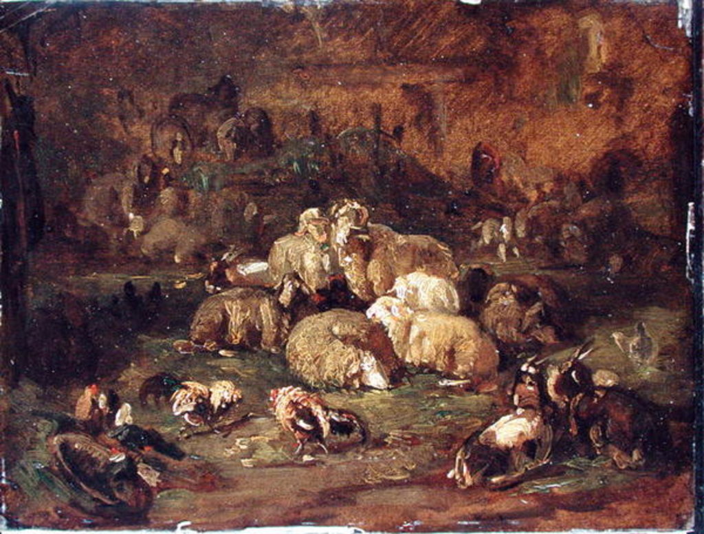 Detail of Sheep, Goats and Chickens by Johann Christian Reinhardt