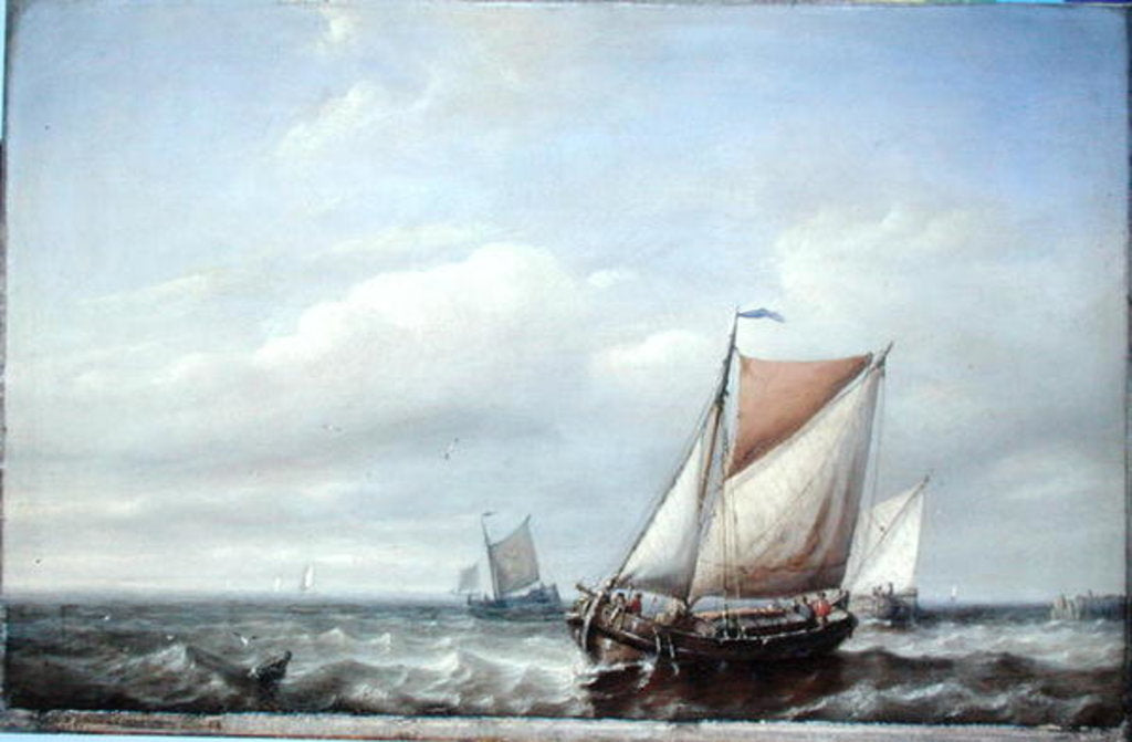 Detail of Still Sea in Fine Weather by Paul Jean Clays