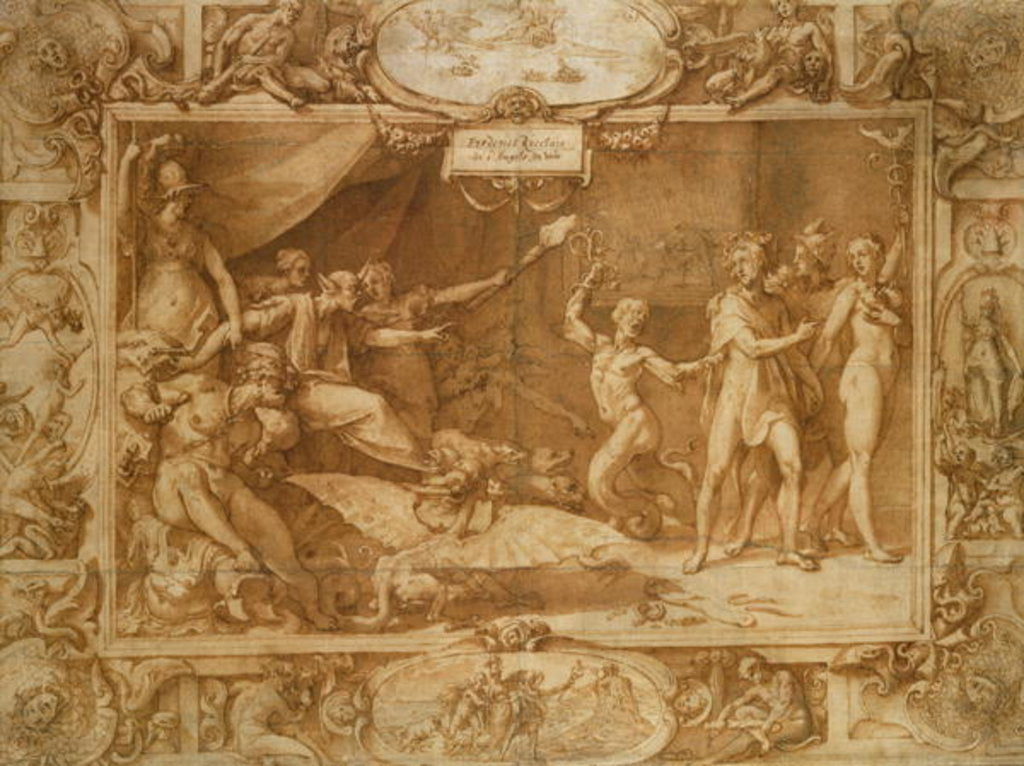 Detail of The Calumny of Apelles, 1572 by or Zuccaro Federico Zuccari