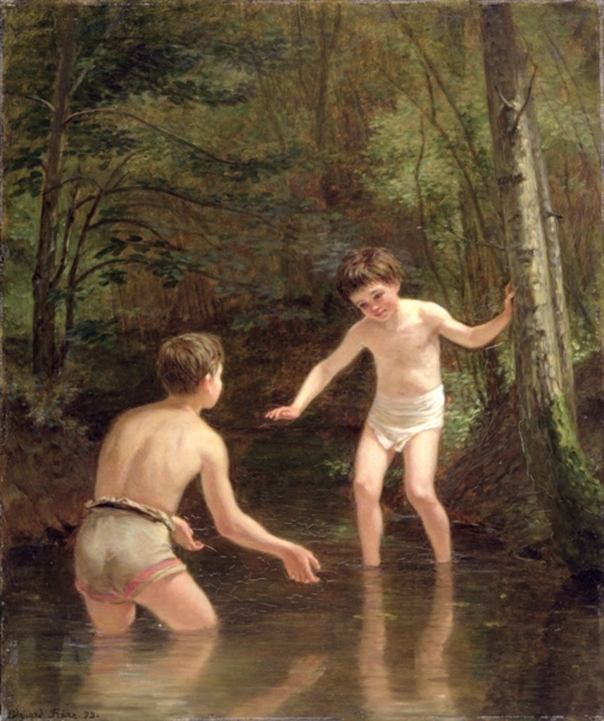 Detail of Bathing Boys, 1873 by Pierre Edouard Frere
