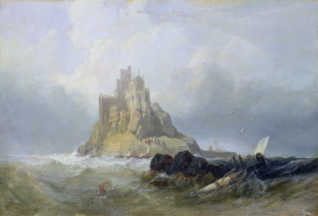 Detail of St. Michael's Mount, Cornwall by William Clarkson Stanfield