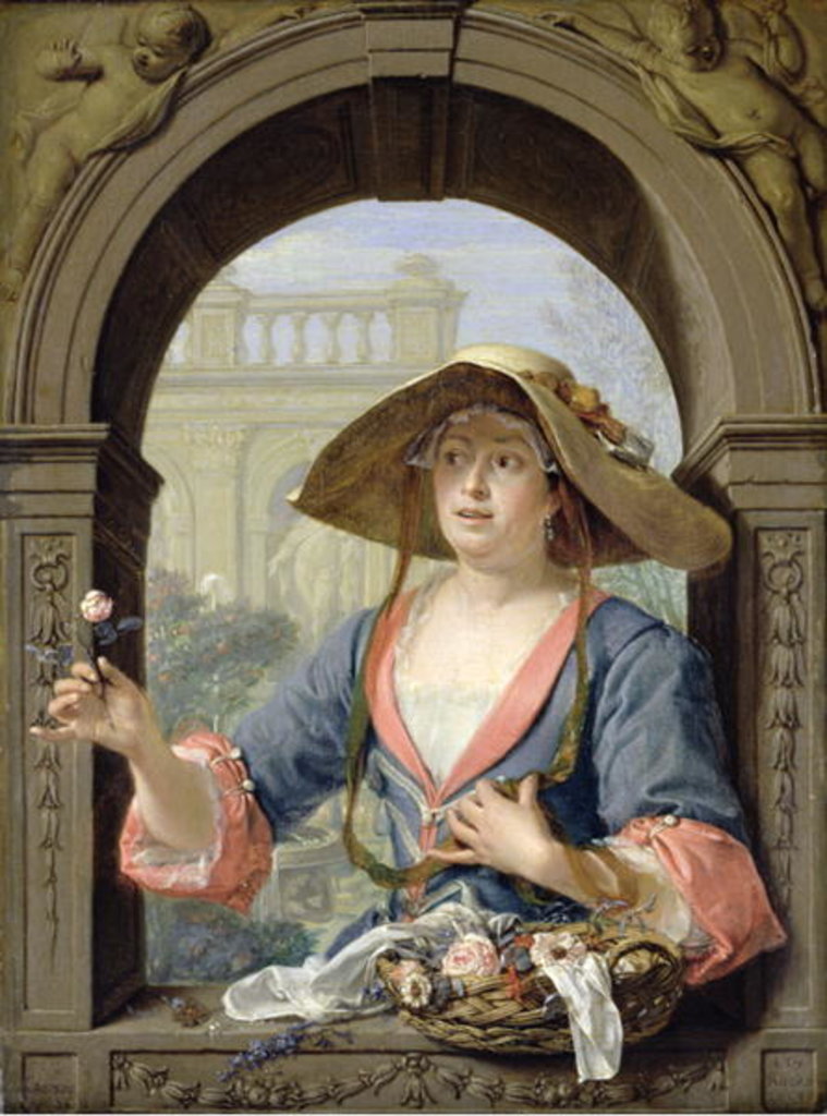 Detail of Portrait of the Mistress of the Artist M.C. Cremers by Jacques Ignatius de Roore
