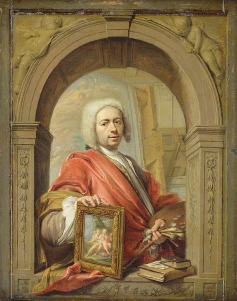 Detail of Self Portrait, 1727 by Jacques Ignatius de Roore