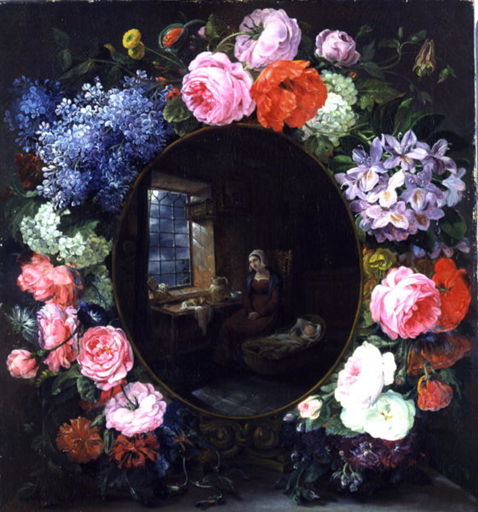 Detail of Mother and Child in a Garland of Flowers, 1829 by Siegfried Detler Bendixen