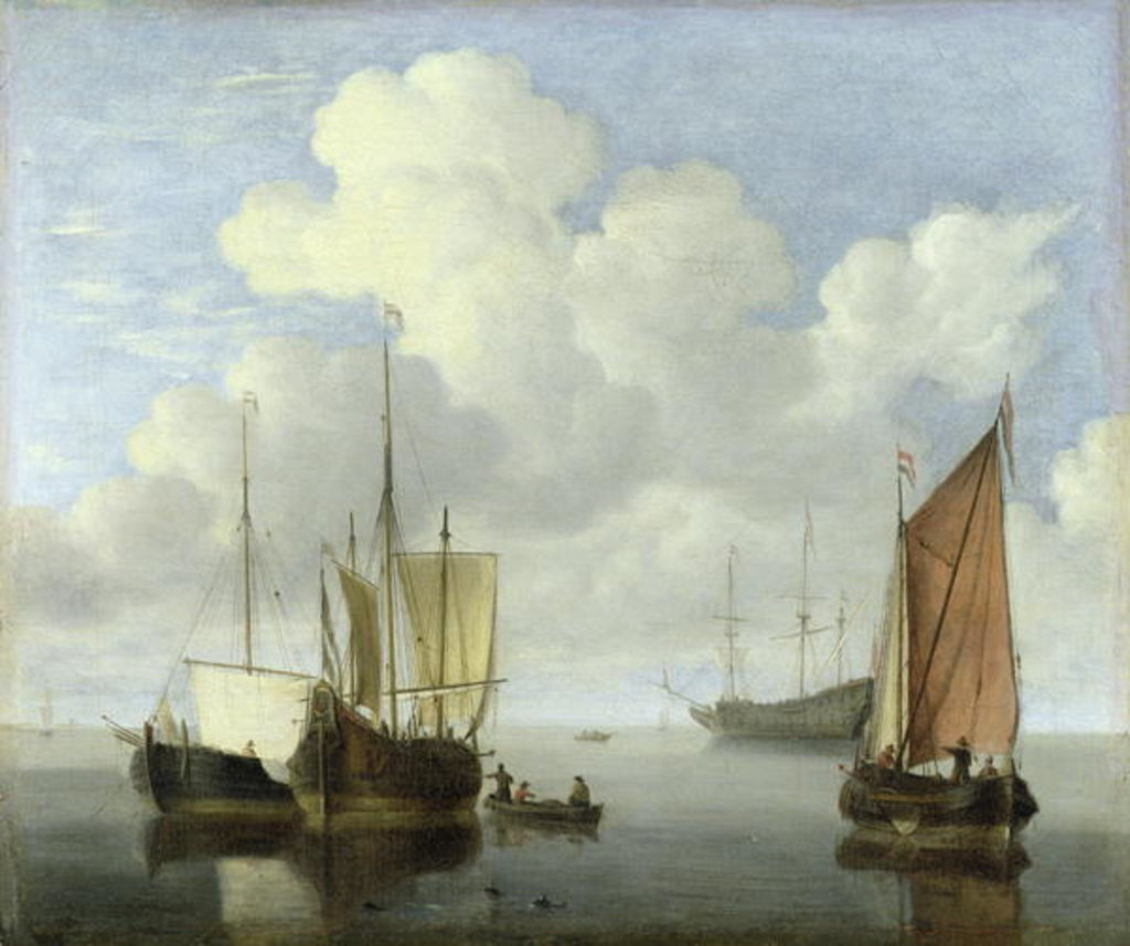 Detail of Seascape by Willem van de the Younger Velde