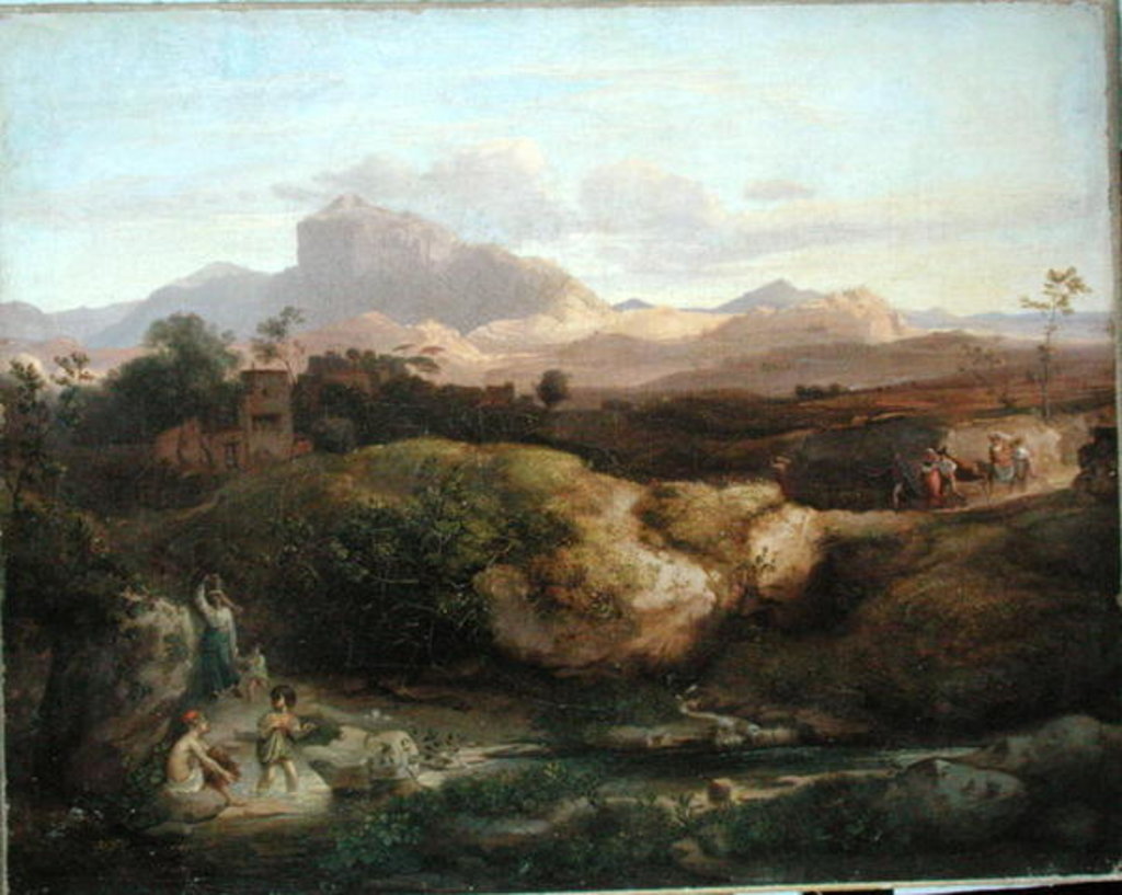 Detail of Roman Landscape by Heinrich Dreber