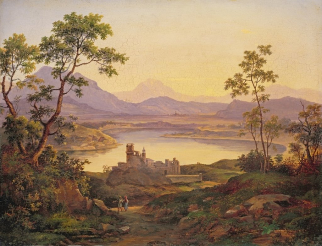Detail of Italian Landscape by Joachim Faber