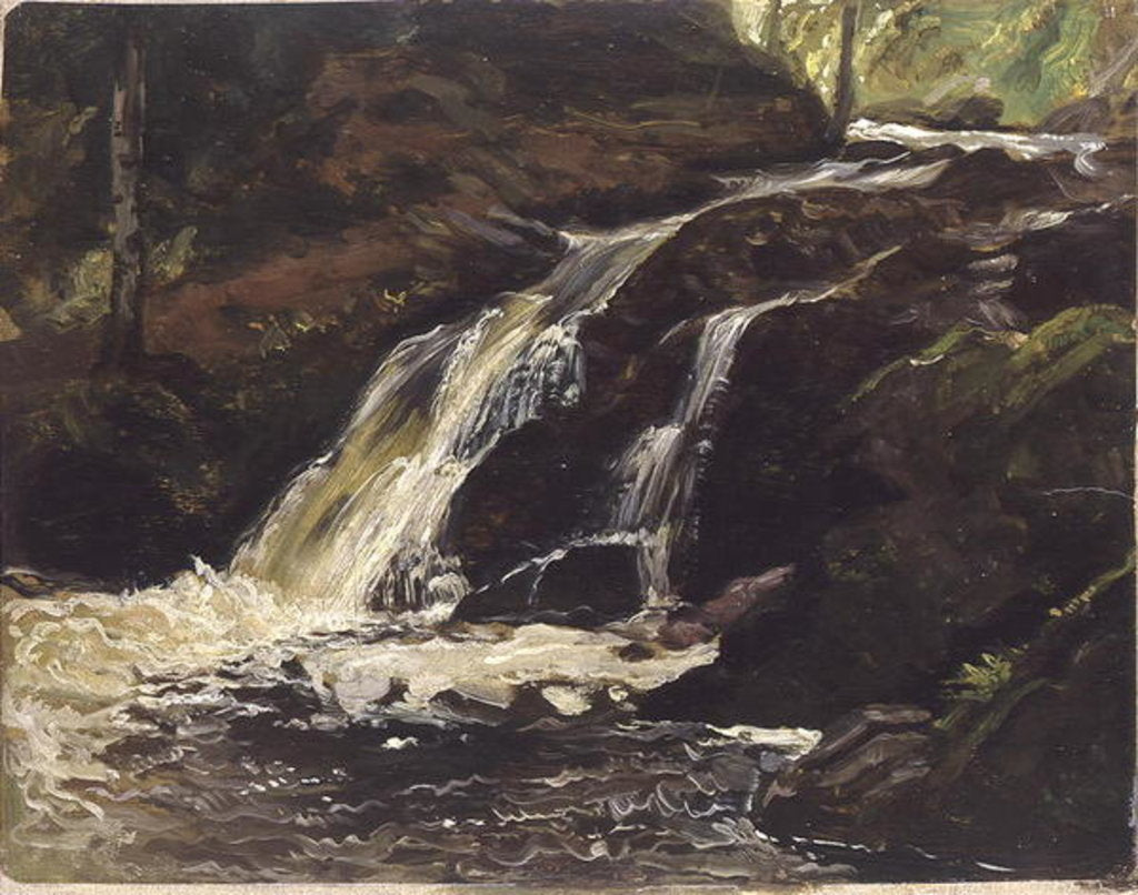 Detail of Waterfall by Christian Friedrich Gille