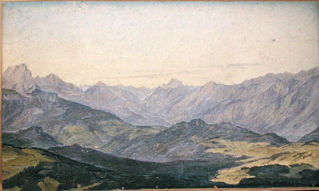 Detail of Mountain Valley in Oberbayern, 1829 by Hermann Kauffmann