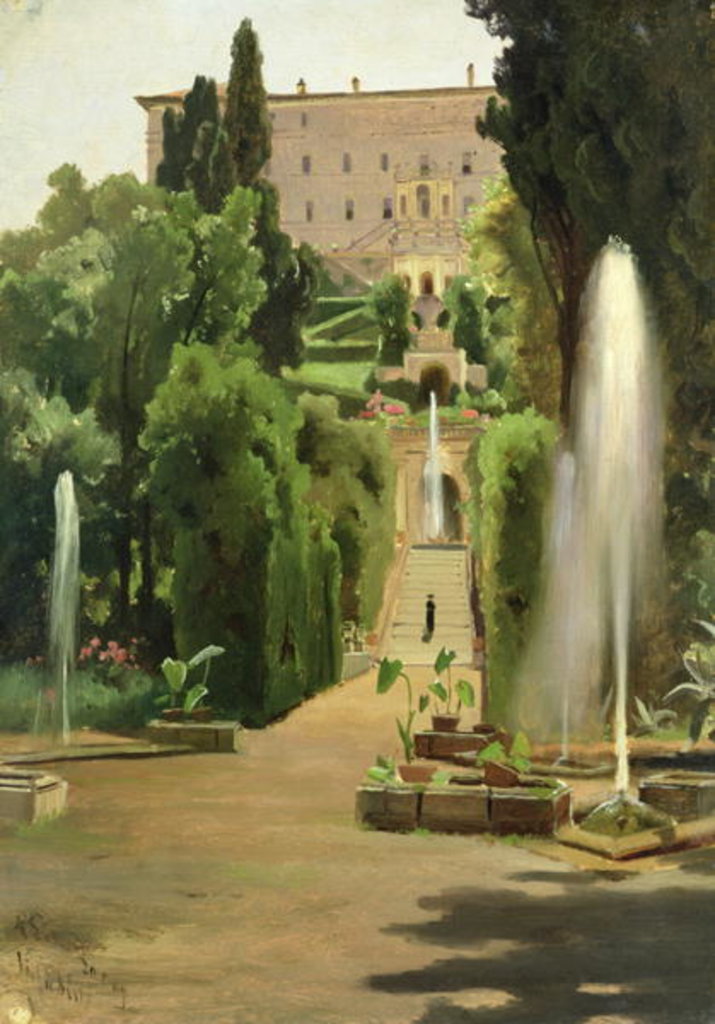 Detail of Villa D'Este, Tivoli, 1869 by Ascan Lutteroth