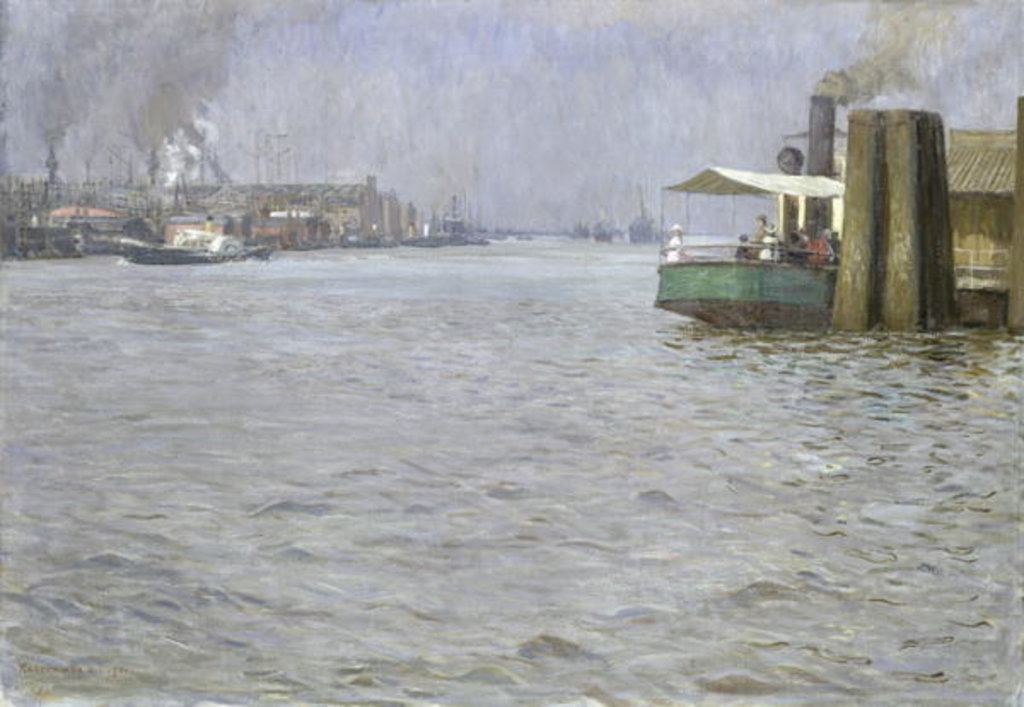 Detail of Sunday Atmosphere on the Elbe, St. Paul Landing Bridge, 1901 by Leopold Karl Walter von Kalckreuth