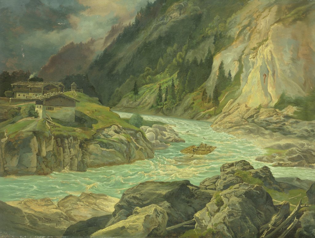 Detail of Rapids on the River Isar, 1830 by Carl Morgenstern