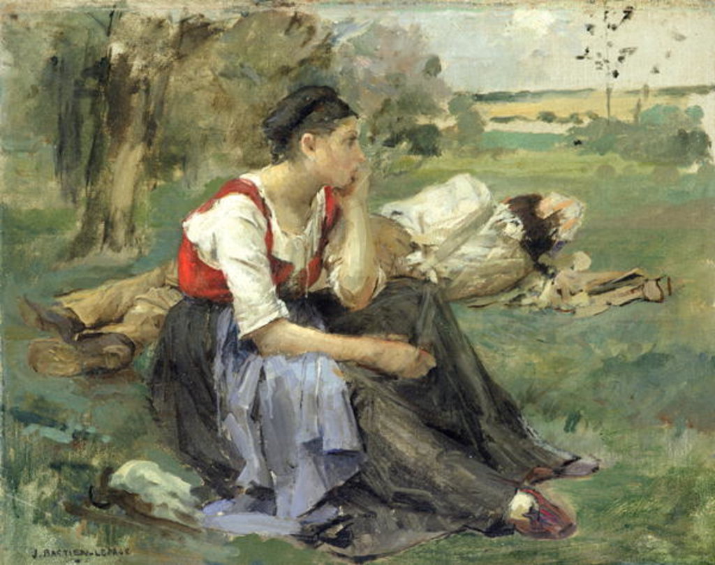 Detail of Resting Peasants, 1877 by Jules Bastien-Lepage