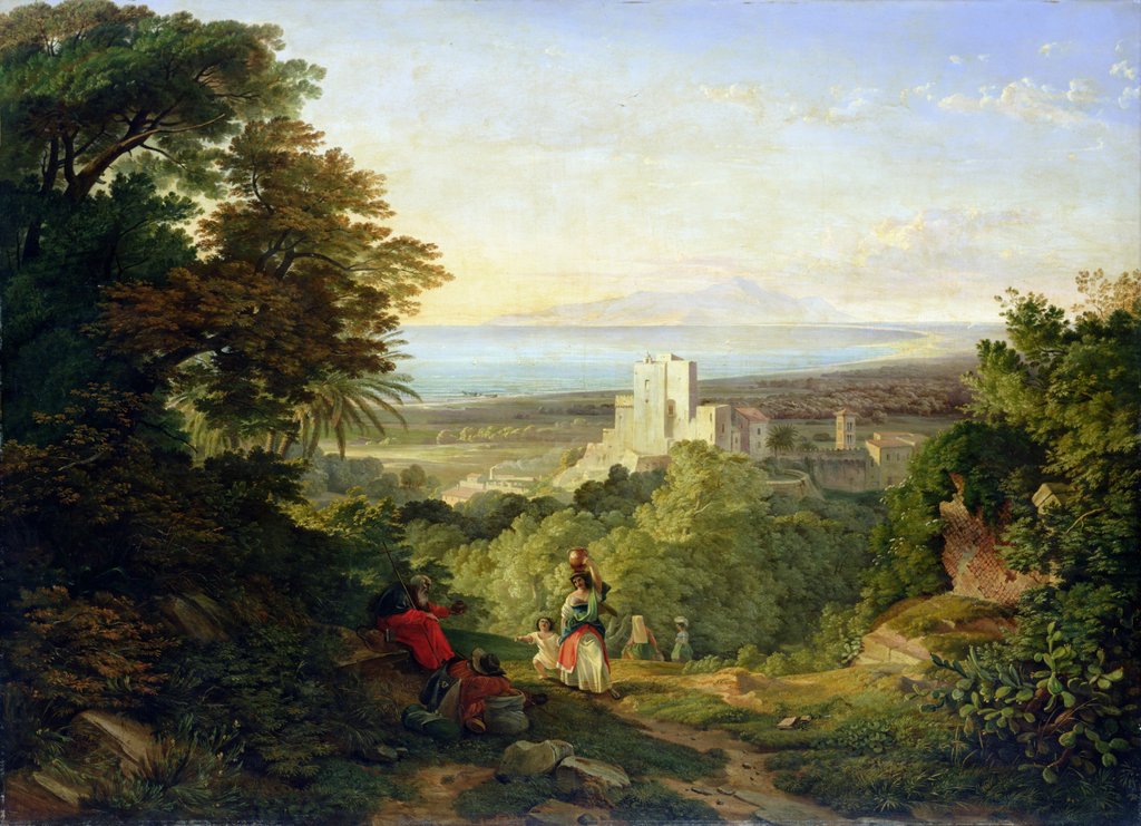 Detail of View of Terracina and Monte Circeo, 1833 by Friedrich Nerly