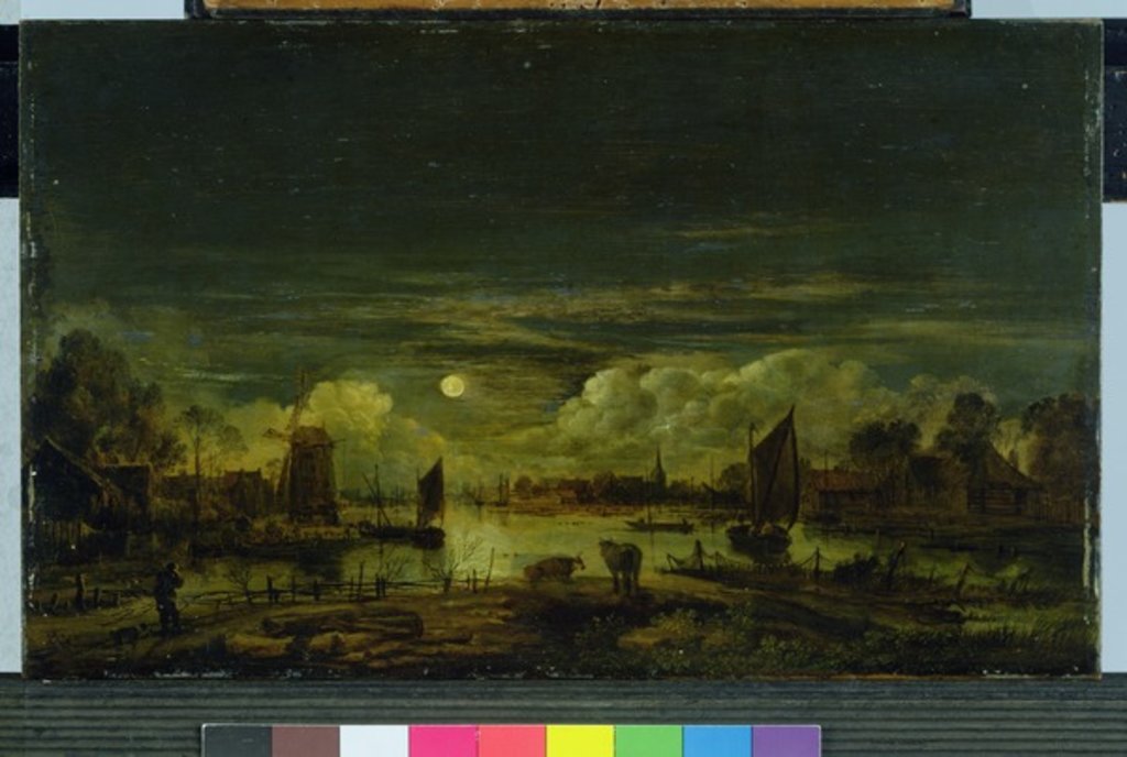 Detail of Moonlit Landscape by Aert van der Neer