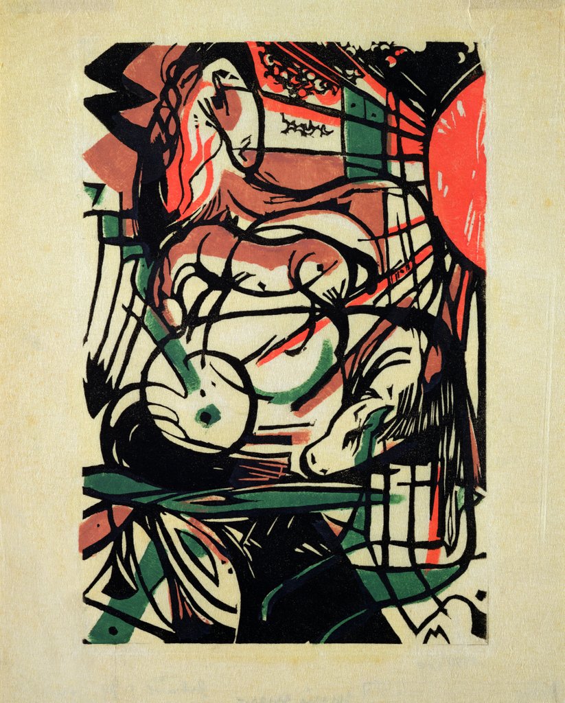 Detail of The Birth of the Horse, 1913 by Franz Marc