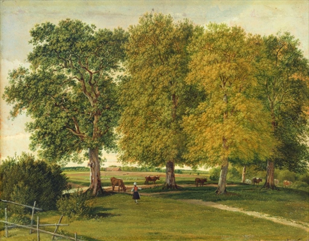 Detail of Herder with Cattle beneath Autumnal Trees, c.1821 by Wilhelm Alexander Kobell