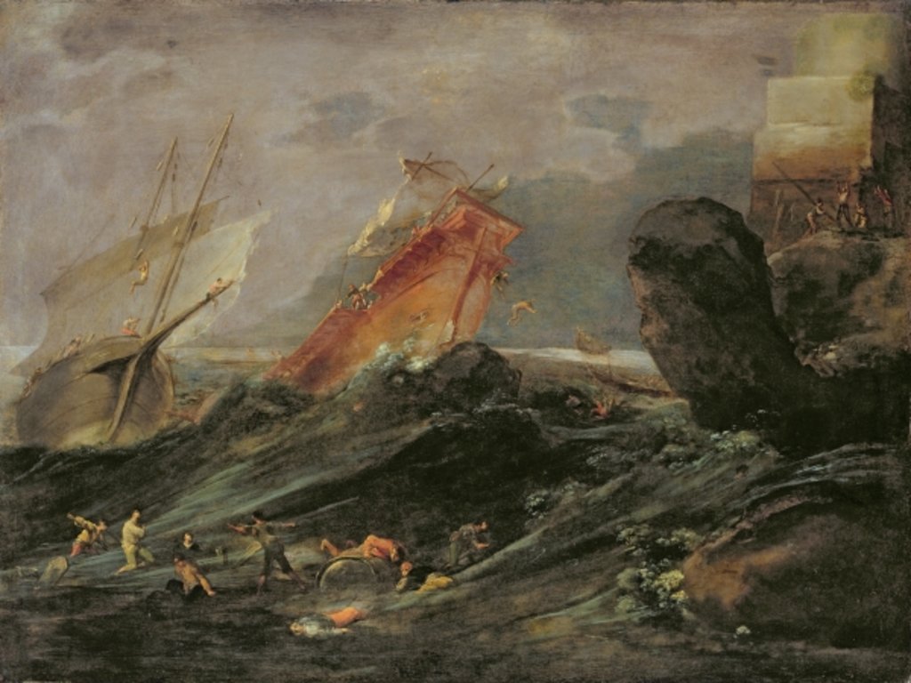 Detail of Shipwreck on a Rocky Shore, c.1645-50 by Leonard Bramer
