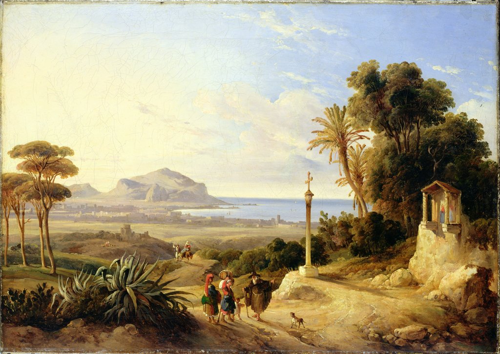Detail of View of Palermo, 1840 by Consalvo Carelli