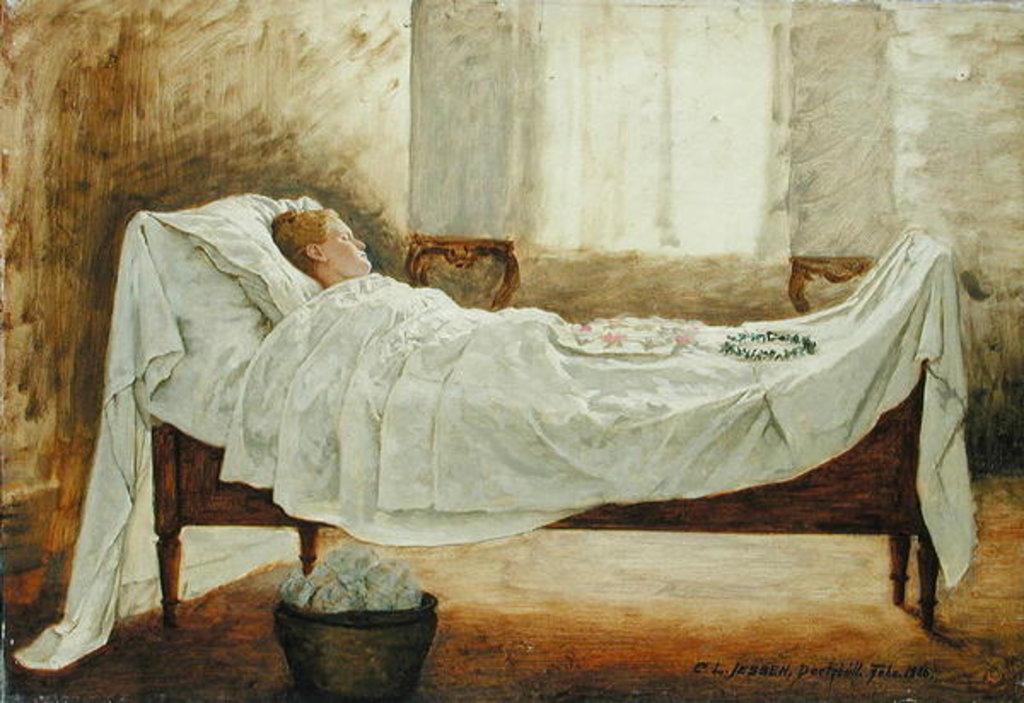 Detail of Deathbed, 1886 by Carl Ludwig Jessen