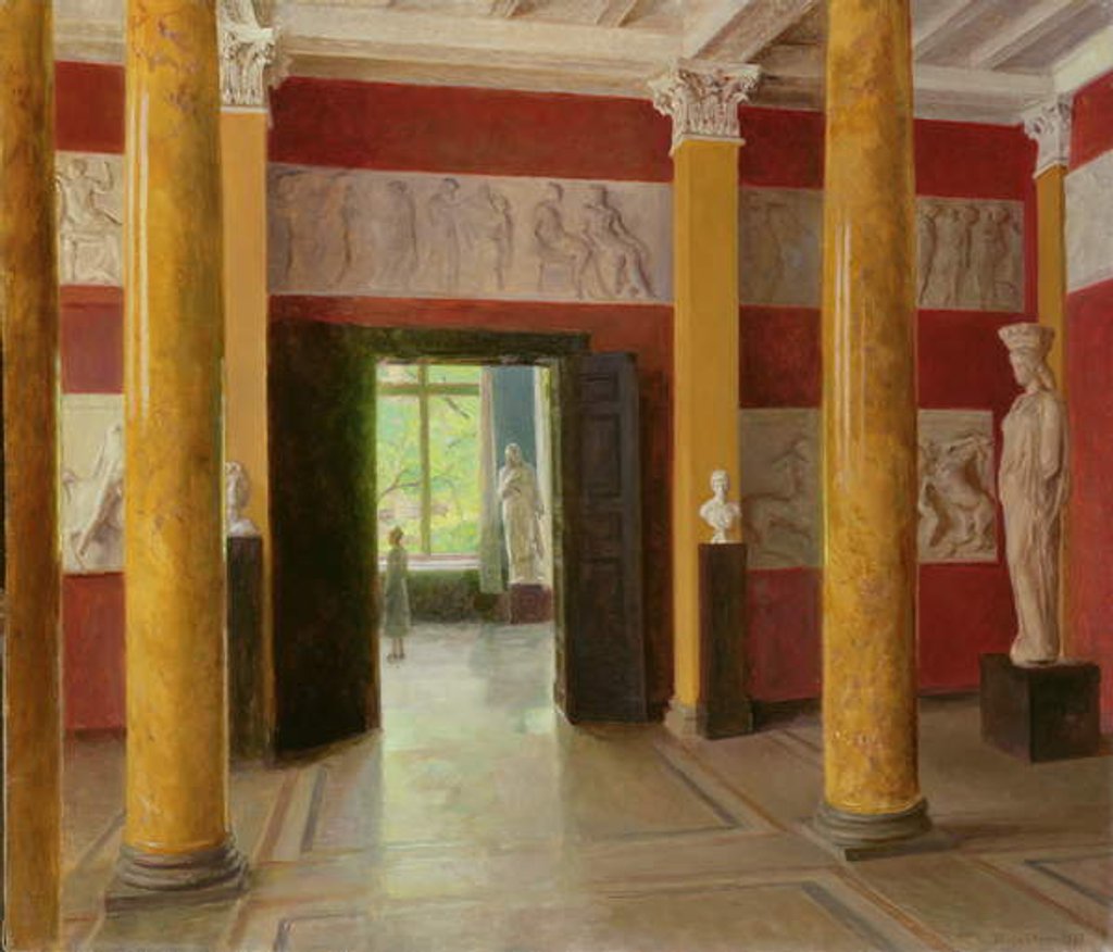 Detail of The Hall of Columns in the old part of the Hamburg Kunsthalle, 1928 by Julius August Friedrich Theodor von Ehren