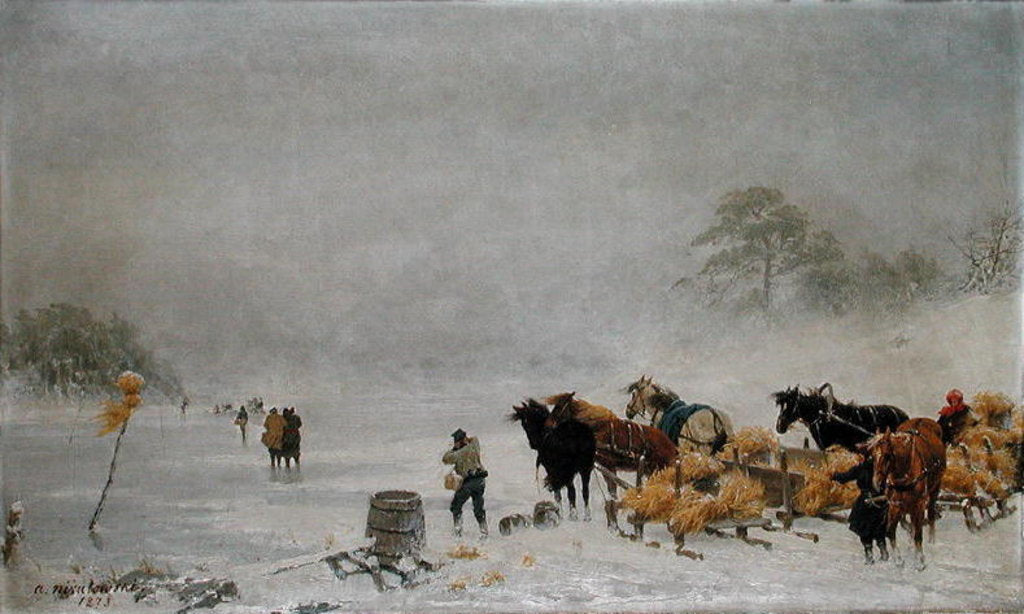 Detail of Sledges on the Ice, 1873 by Arthur Nikutowski