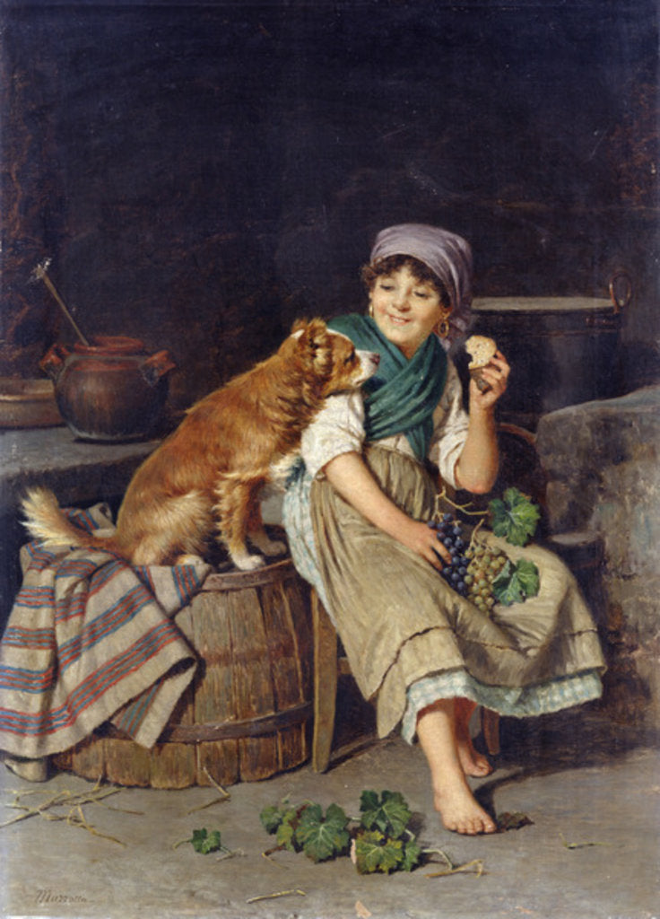 Detail of Girl with Dog by Federico Mazzotta