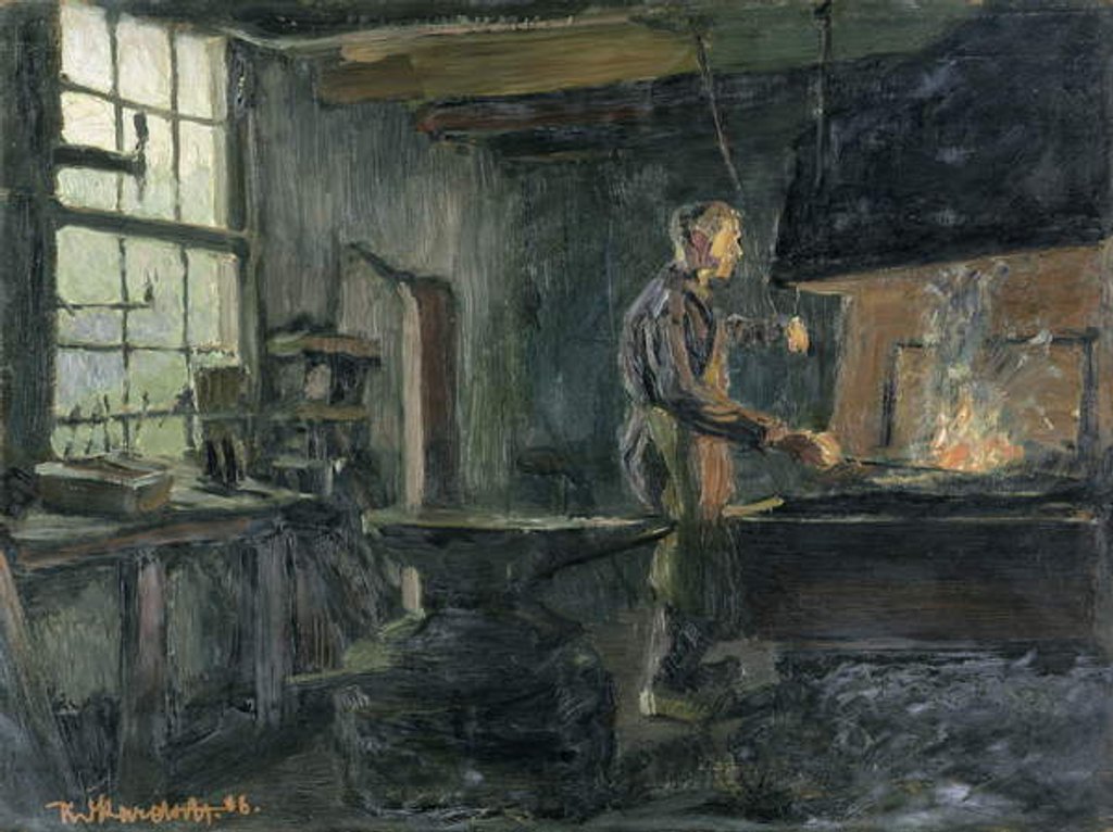 Detail of The Forge, 1906 by Konrad von Kardorff