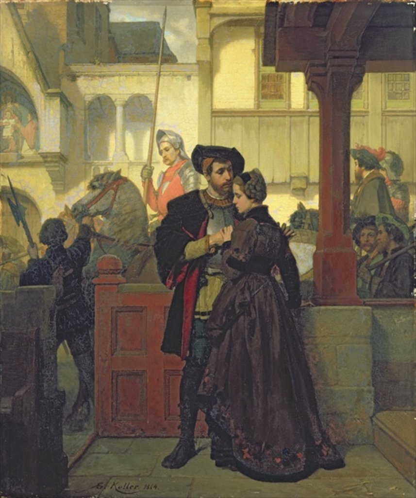 Detail of Farewell, 1864 by Wilhelm Koller