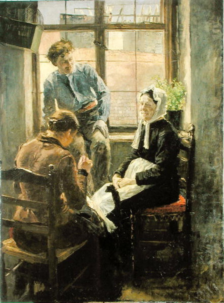 Detail of Darning by Fritz von Uhde