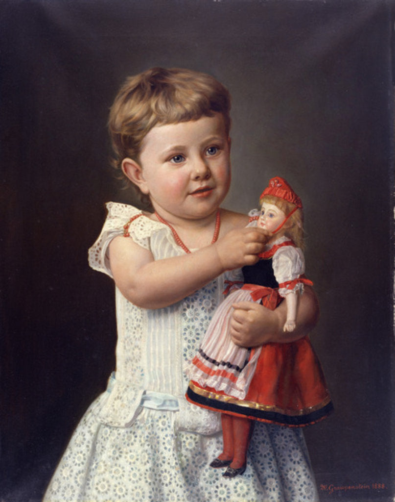 Detail of The Artist's Granddaughter, Olga Graupenstein, 1888 by Friederich Wilhelm Graupenstein