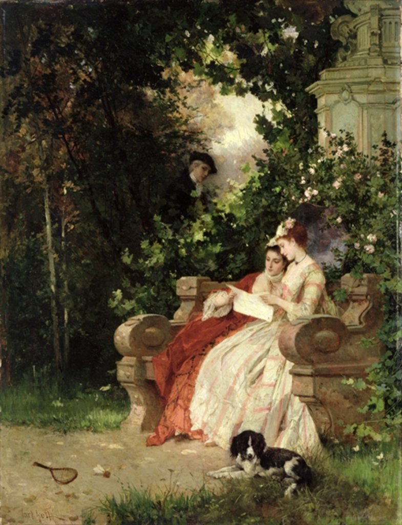 Detail of The Eavesdropper, 1868 by Carl Heinrich Hoff