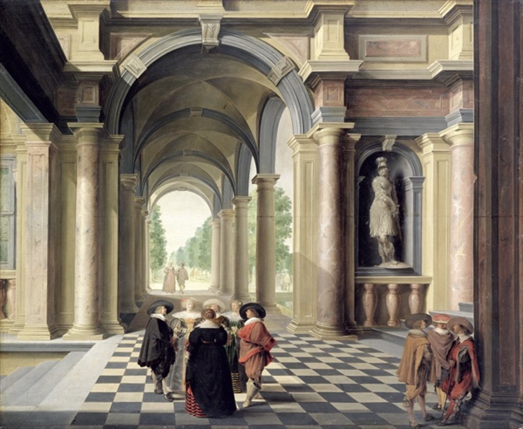 Detail of A Renaissance Hall by Dirck van Delen
