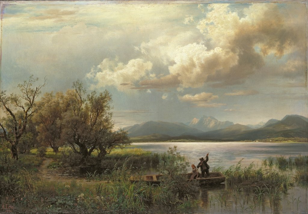 Detail of Bayern Landscape, 1856 by Augustus Wilhelm Leu